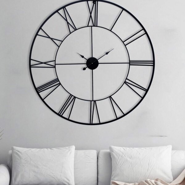 Black Color Metal Wall Clock By Decorfry