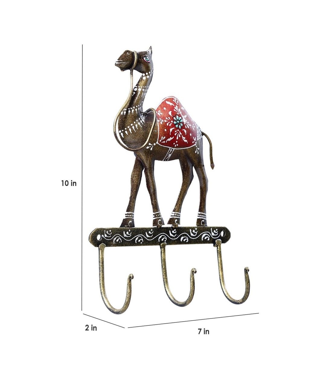 Multicolour Iron Camel Key Holder by Decofry