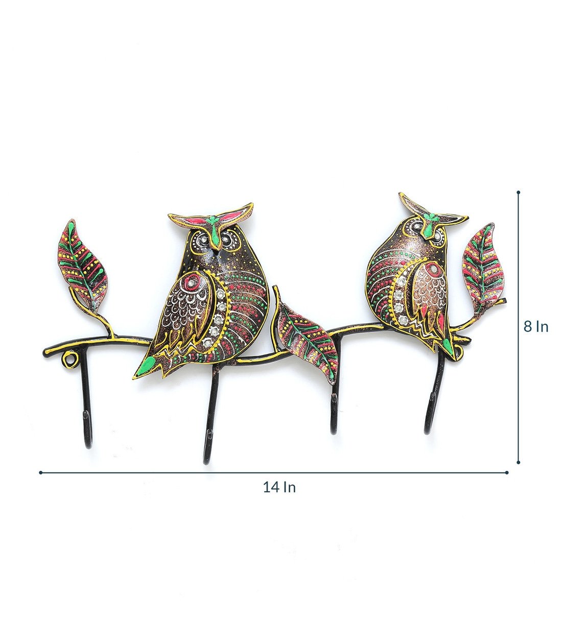 Multicolour Iron Owl Key Holder by Decorfry