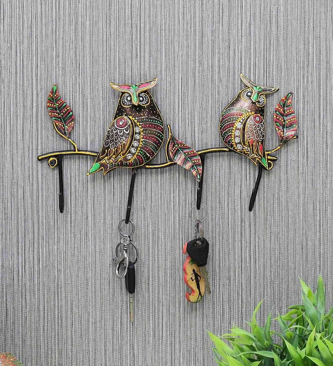 multicolour iron owl key holder multicolour iron owl key holder By Decorfry