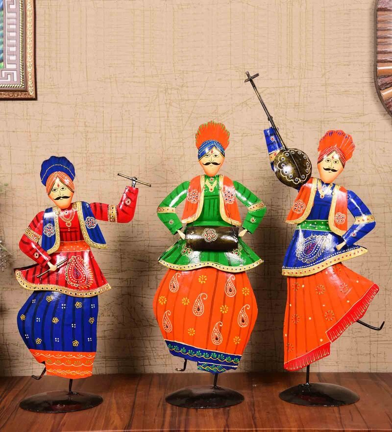113 folk musician set of 3 iron human figurine by decorfry by decorfry
