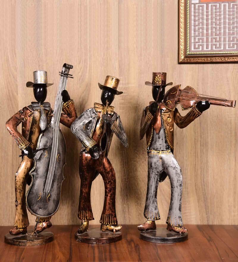 13 musician set of 3 iron human figurine by decorfry by decorfry