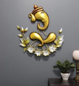 23 iron lord ganesha wall art in gold by decorfry by decorfry
