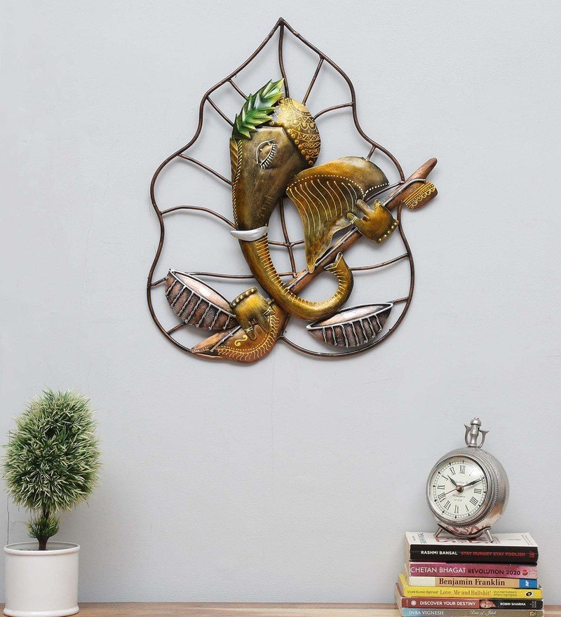 wrought-iron-lord-ganesha-wall-art-in-gold-by-decorfry