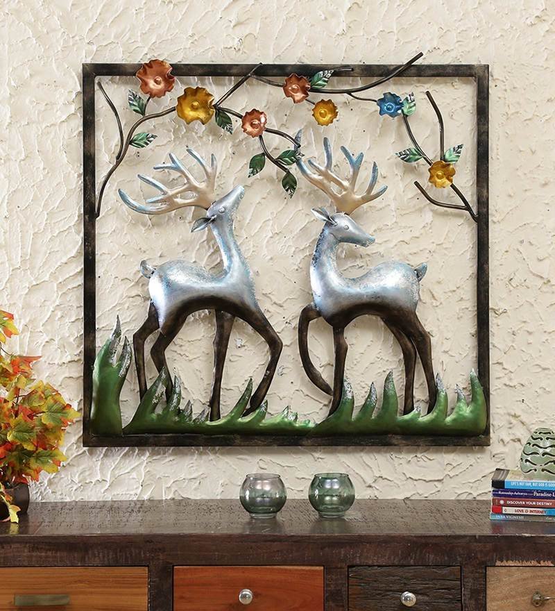 48 iron reindeer wall art in multicolour by decorfry by decorfry