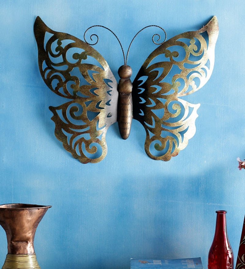 53 wrought iron butterfly wall art in copper by decorfry by decorfry