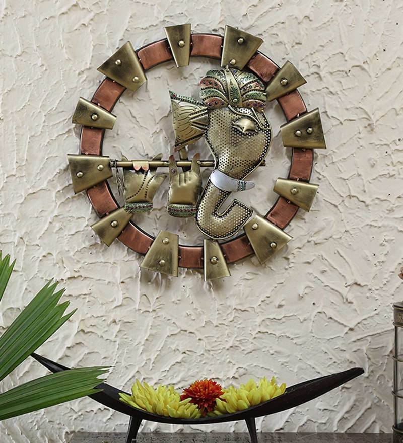 54 wrought iron lord ganesha wall art in brown by decorfry by decorfry