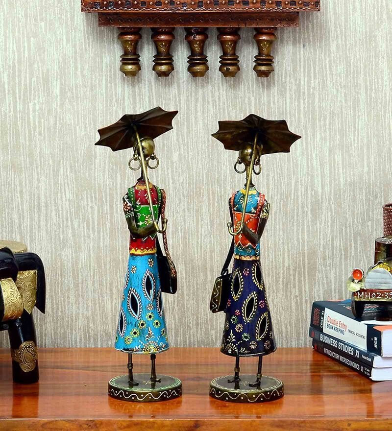 94 lady set of 2 iron human figurine by decorfry by decorfry